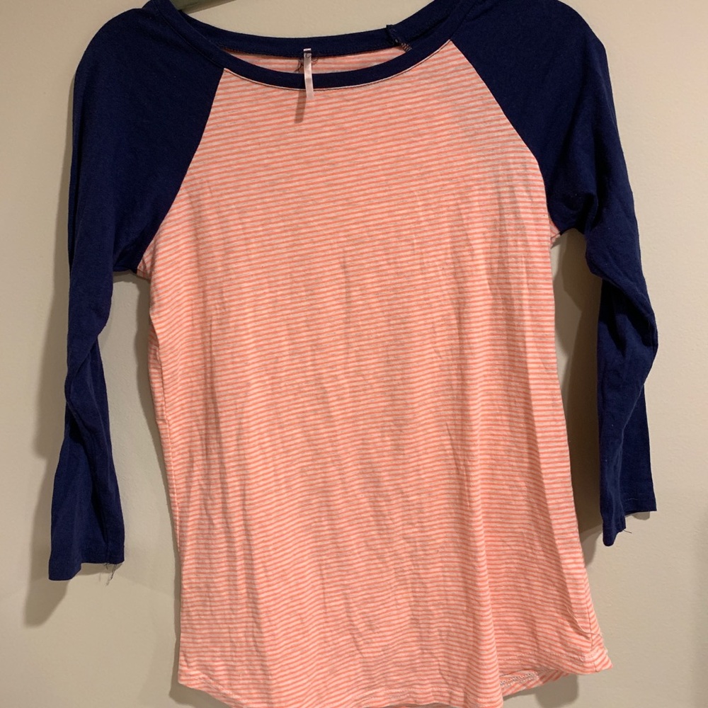Striped baseball tee